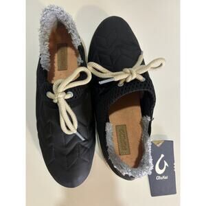 OLUKAI Mahiki Black / Black Slip On Shoes Slipper Women’s Sz 8 NWT Comfort